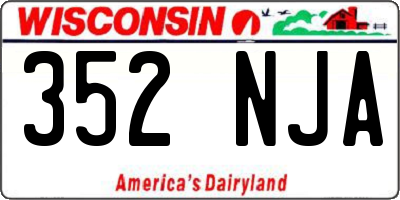 WI license plate 352NJA
