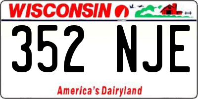 WI license plate 352NJE