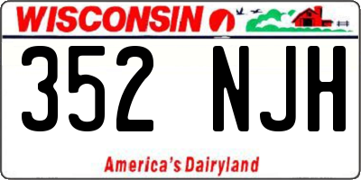 WI license plate 352NJH