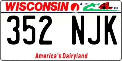 WI license plate 352NJK