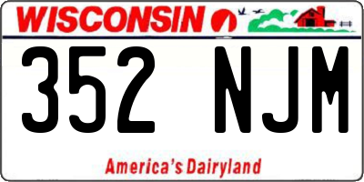 WI license plate 352NJM