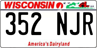 WI license plate 352NJR