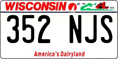 WI license plate 352NJS