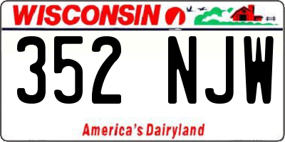 WI license plate 352NJW