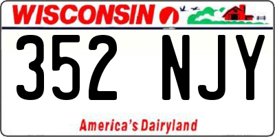 WI license plate 352NJY