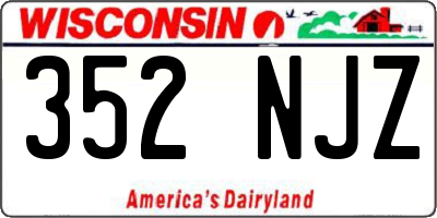 WI license plate 352NJZ