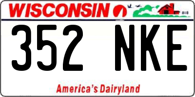 WI license plate 352NKE