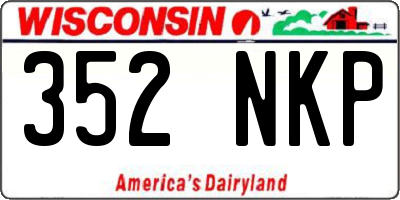WI license plate 352NKP