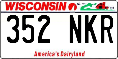 WI license plate 352NKR