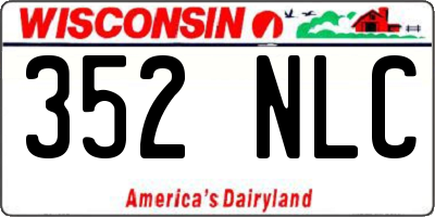 WI license plate 352NLC