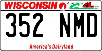 WI license plate 352NMD