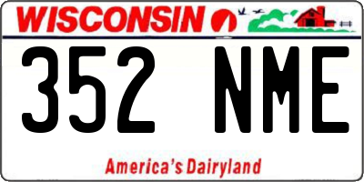 WI license plate 352NME