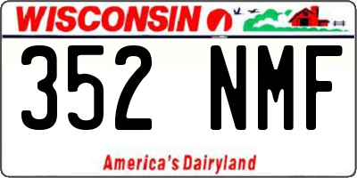 WI license plate 352NMF