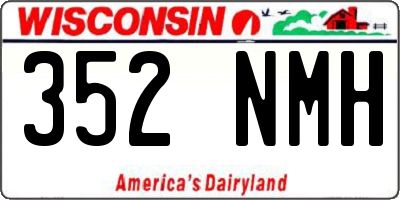 WI license plate 352NMH