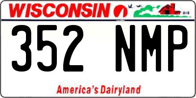 WI license plate 352NMP