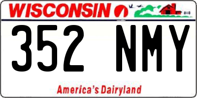 WI license plate 352NMY