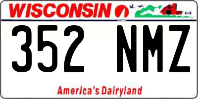 WI license plate 352NMZ