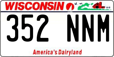 WI license plate 352NNM