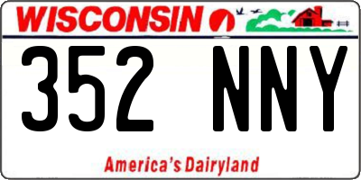 WI license plate 352NNY