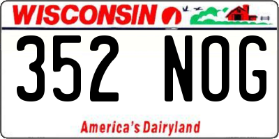 WI license plate 352NOG