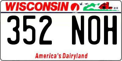 WI license plate 352NOH