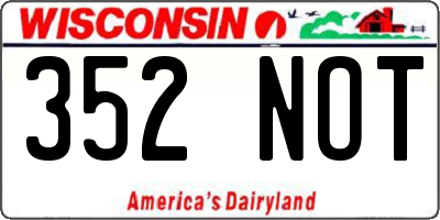 WI license plate 352NOT