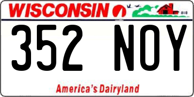 WI license plate 352NOY