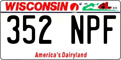 WI license plate 352NPF