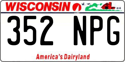 WI license plate 352NPG