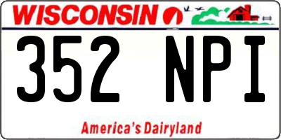 WI license plate 352NPI