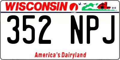 WI license plate 352NPJ