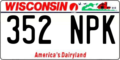 WI license plate 352NPK