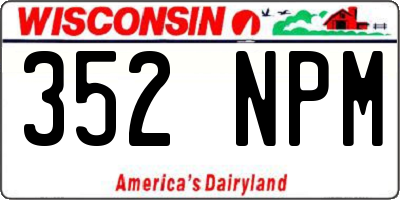 WI license plate 352NPM