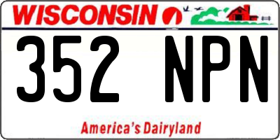 WI license plate 352NPN