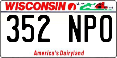 WI license plate 352NPO