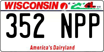 WI license plate 352NPP