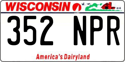 WI license plate 352NPR