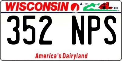 WI license plate 352NPS