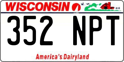WI license plate 352NPT