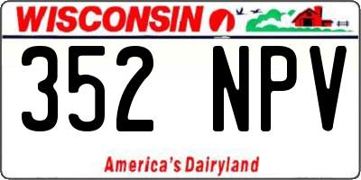 WI license plate 352NPV