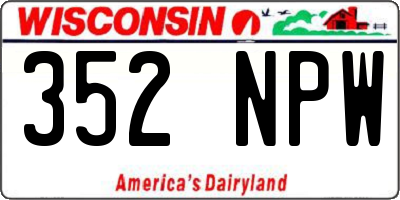 WI license plate 352NPW