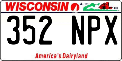WI license plate 352NPX