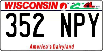 WI license plate 352NPY