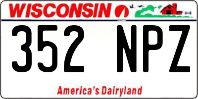 WI license plate 352NPZ