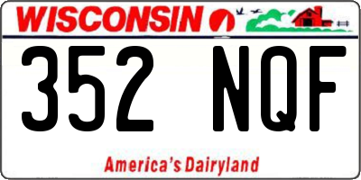 WI license plate 352NQF