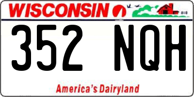 WI license plate 352NQH