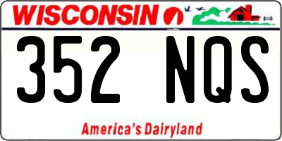 WI license plate 352NQS