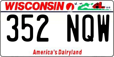 WI license plate 352NQW