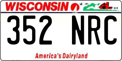 WI license plate 352NRC