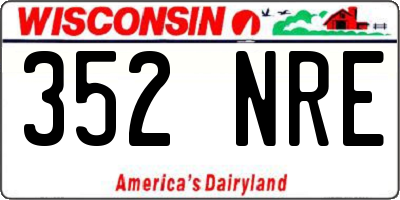 WI license plate 352NRE